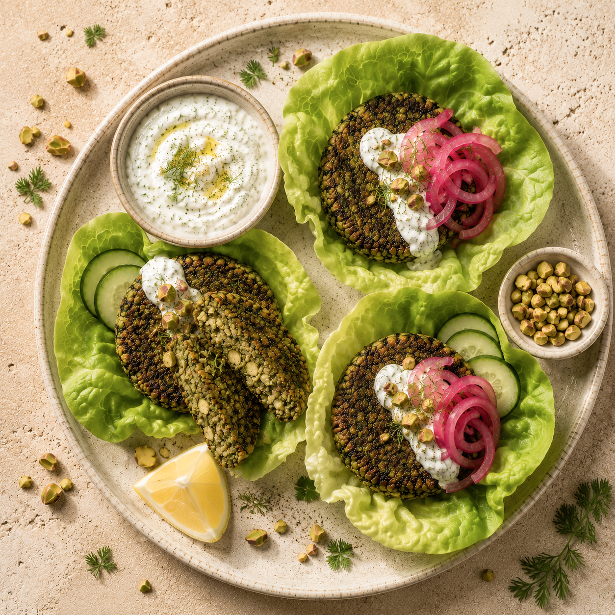 Spinach & Pistachio Lettuce Wraps