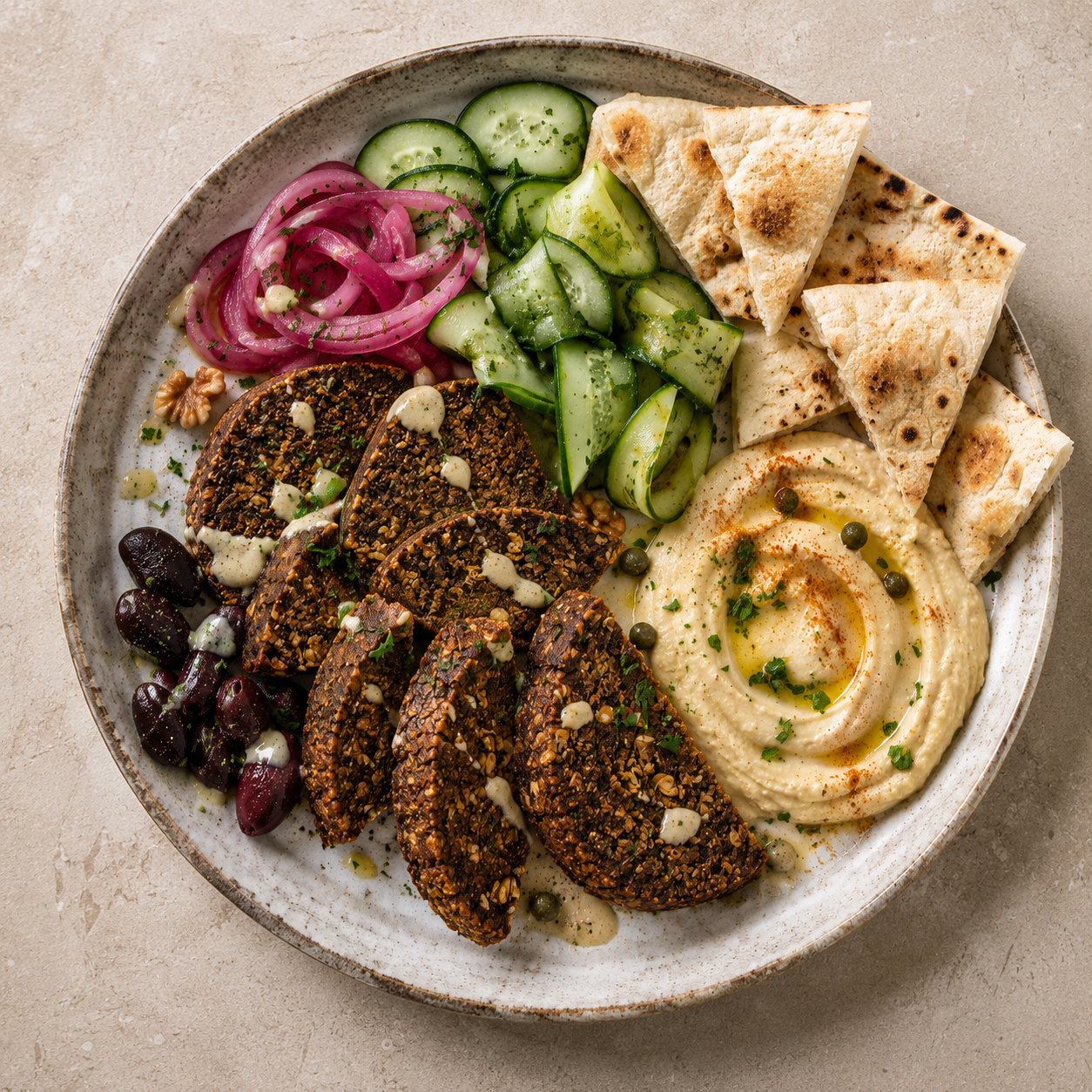 Lentil & Walnut Mezze Plate