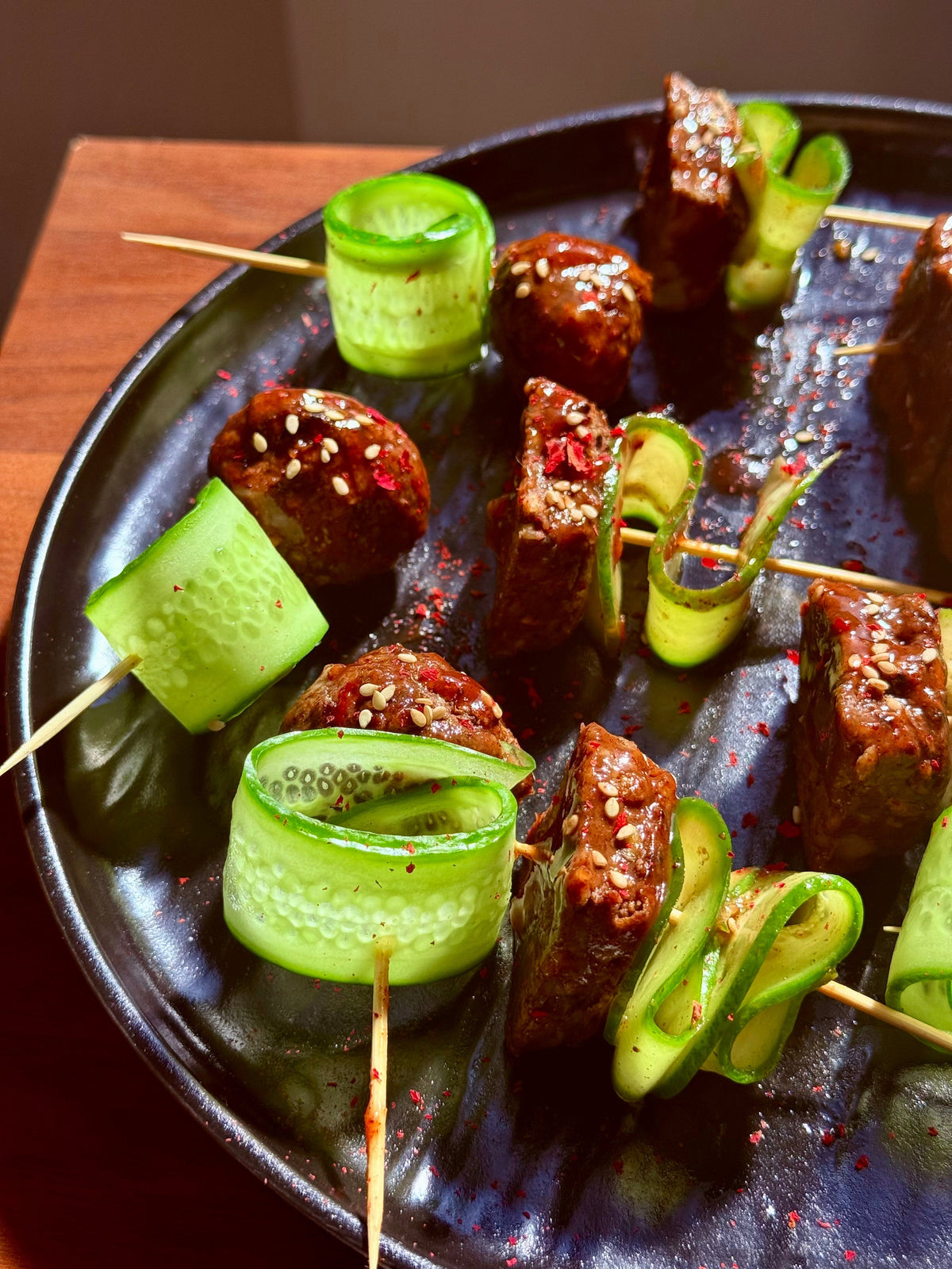 Lentil, Walnut & Cucumber Cocktail Bites